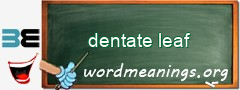 WordMeaning blackboard for dentate leaf